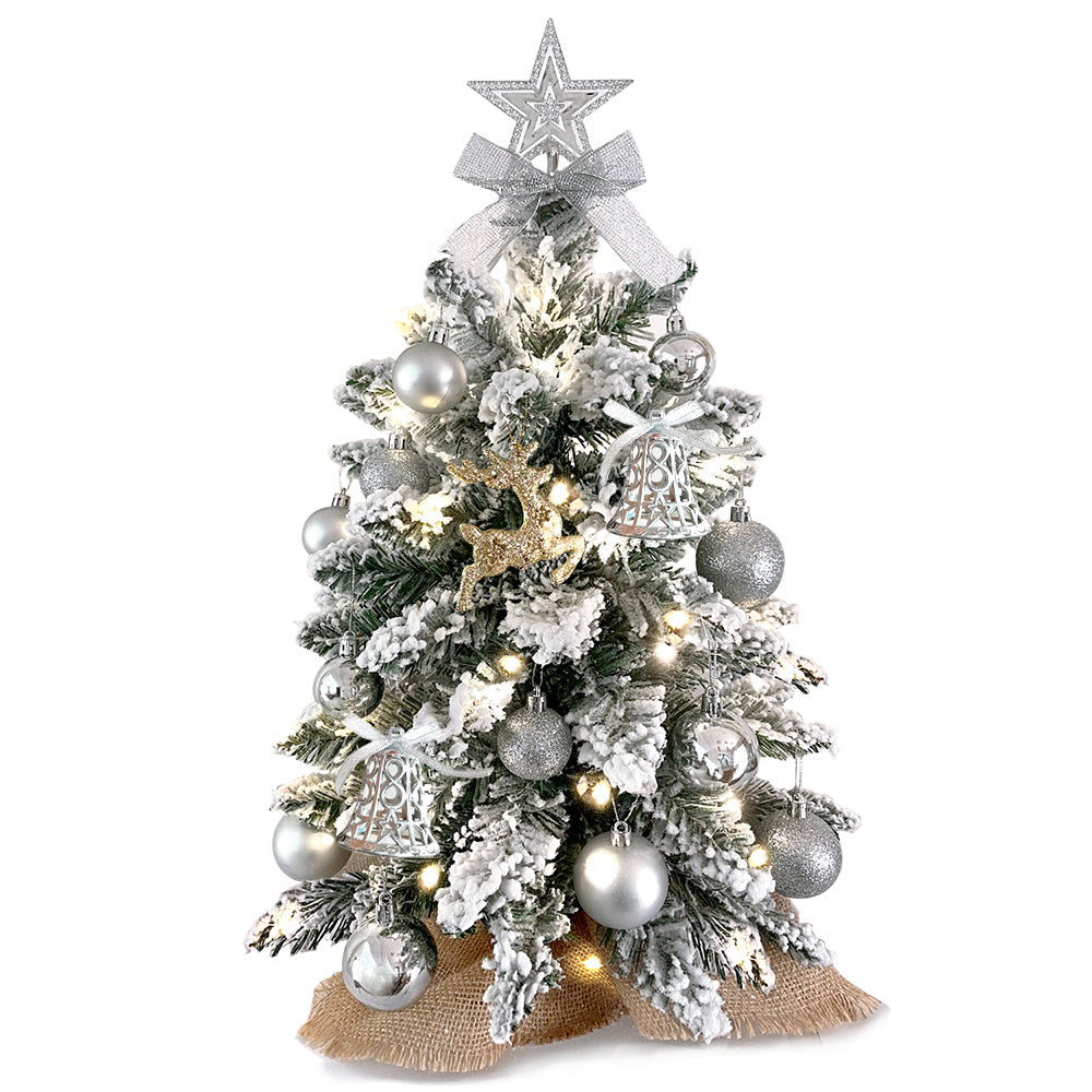 2ft Mini Arbre De Noël Avec La Lumière Artificielle Avec Floqué Neige, exquis POUR Décoration  de Noël Ornements Pour Maison et le Bureau