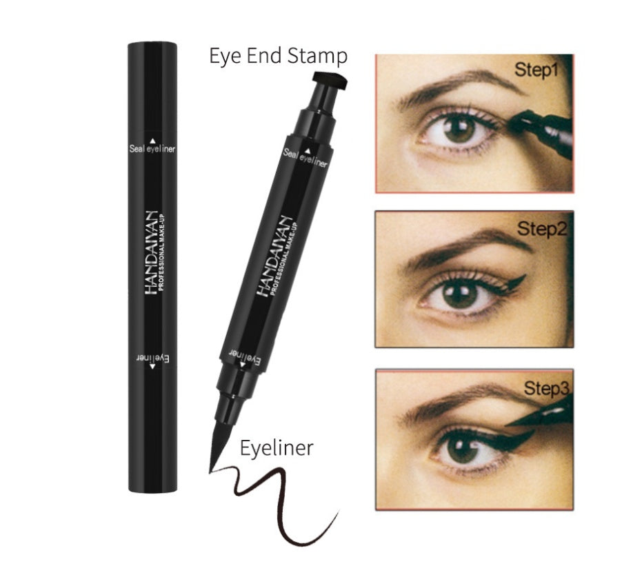 Double-tête Triangle joint eyeliner 2-en-1 imperméable à l'eau