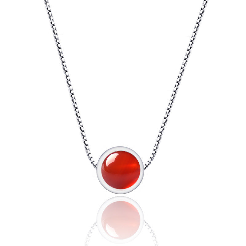 Collier de quartz fraise en argent sterling 925