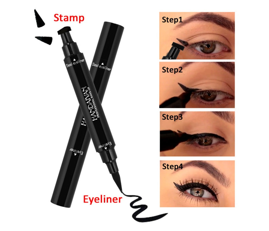 Double-tête Triangle joint eyeliner 2-en-1 imperméable à l'eau