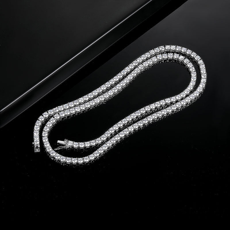 Collier de tennis Zircon 2mm 4 griffe argent S925