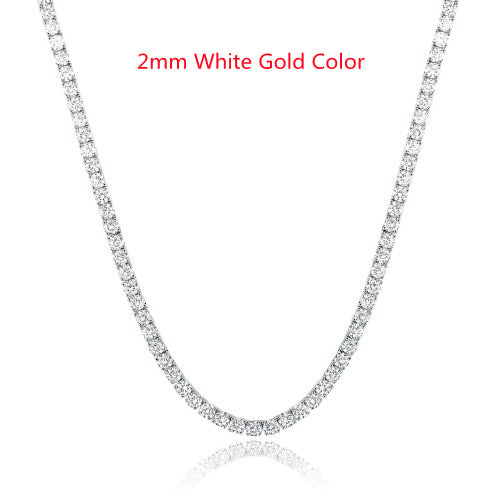 Collier de tennis Zircon 2mm 4 griffe argent S925